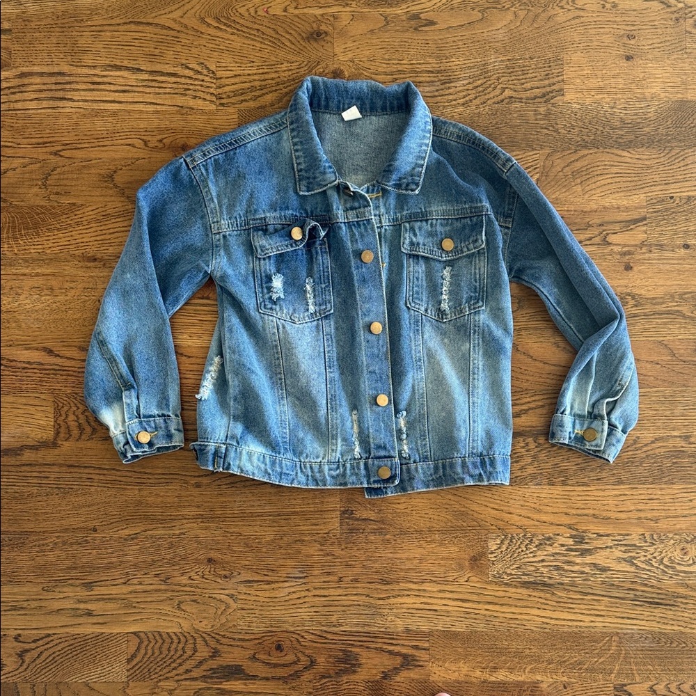 Girls Jean jacket with sunflower back